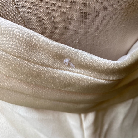 Classic sleeveless formal A line maxi dress wedding formal pleats cream S - Picture 2 of 15